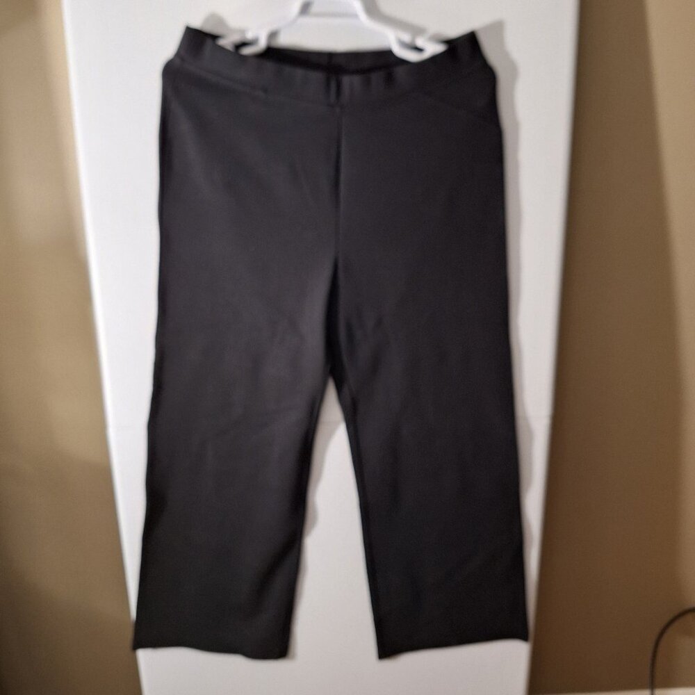 Roaman's Womens Dress Pants Size 18W Color Black Faux Pocket Wide Leg